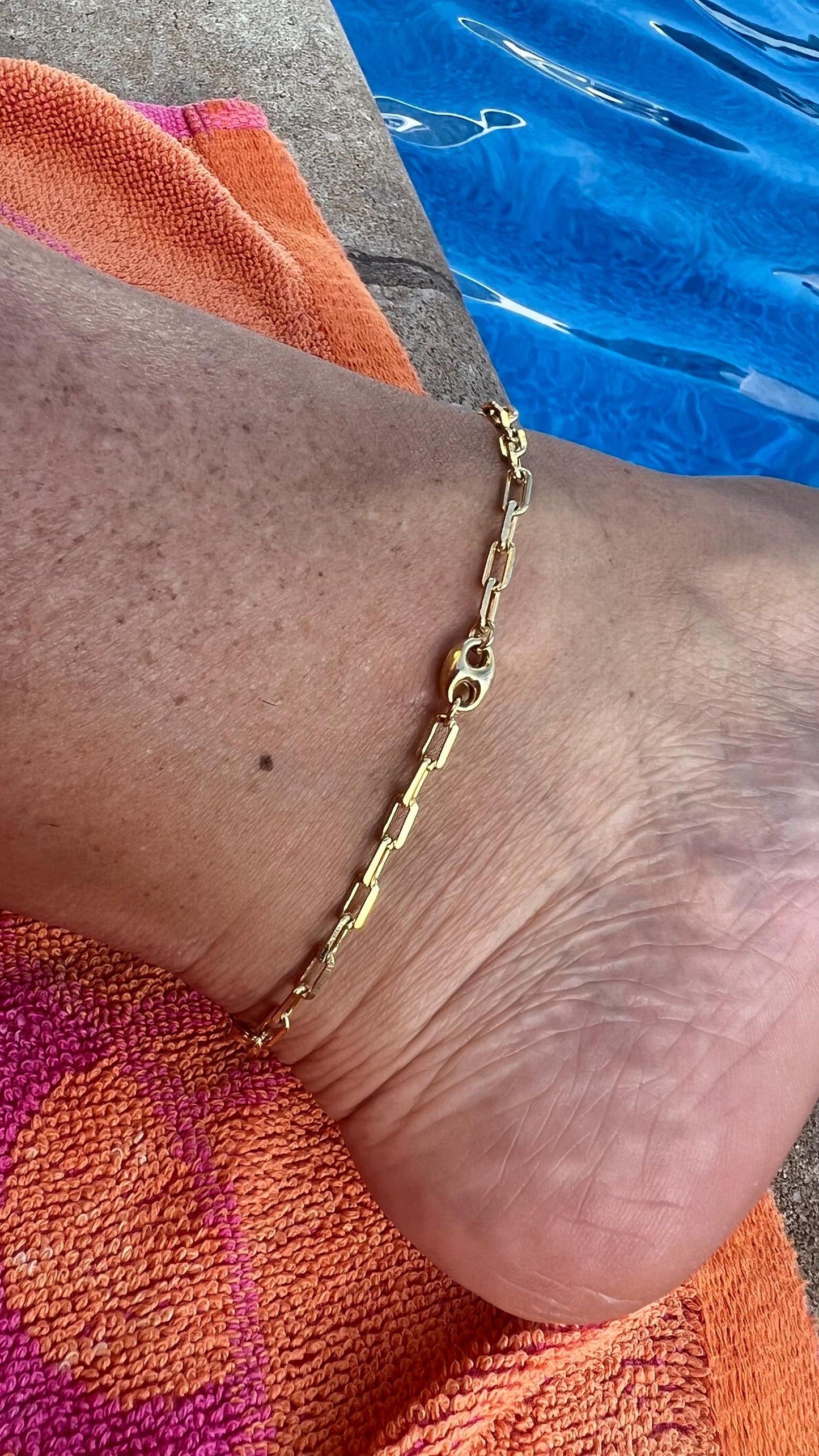 Ankle bracelet, anklet for women ,anklet fir women gold ,Paperclip chain anklet layering amklet , gold filled paperclip anklet,foot jewelry