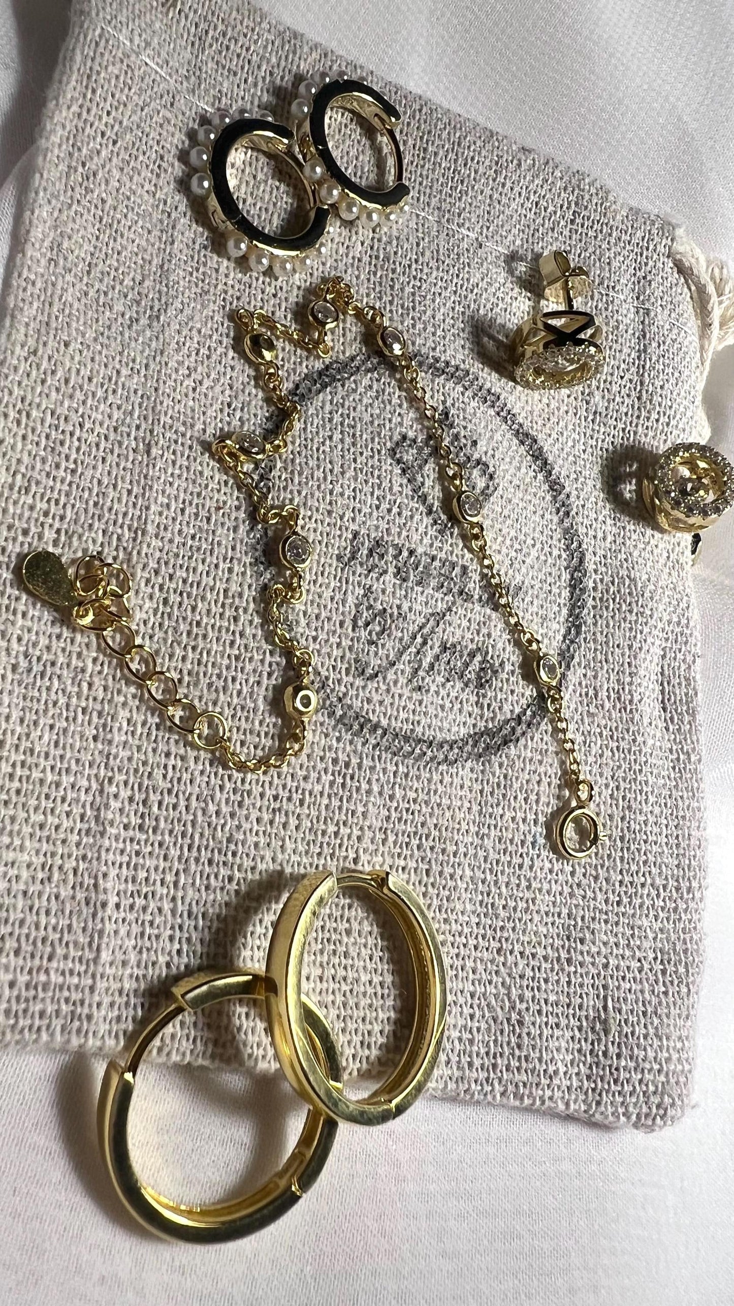 Gold Plated Diamond Bezel Bracelet: Dainty Stacking Jewelry