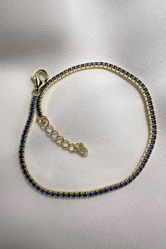 14K Gold Plated Birthstone Tennis Bracelet: Dainty Cubic Zirconia Jewelry