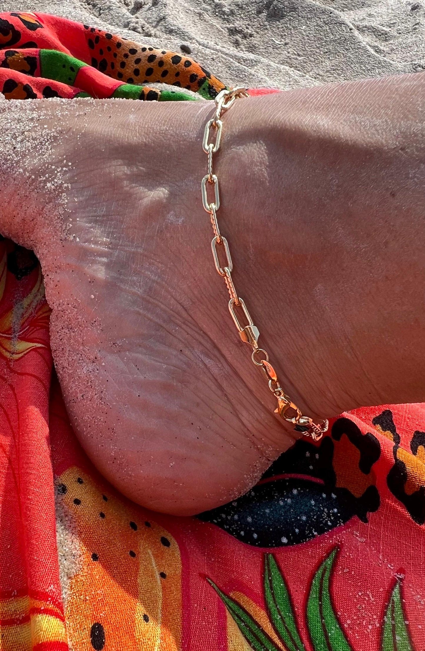 18 K gold filled anklet bracelet,paperclip ankle bracelet,link anklet bracelet,summer jewelry,everyday jewelry for her foot jewelry