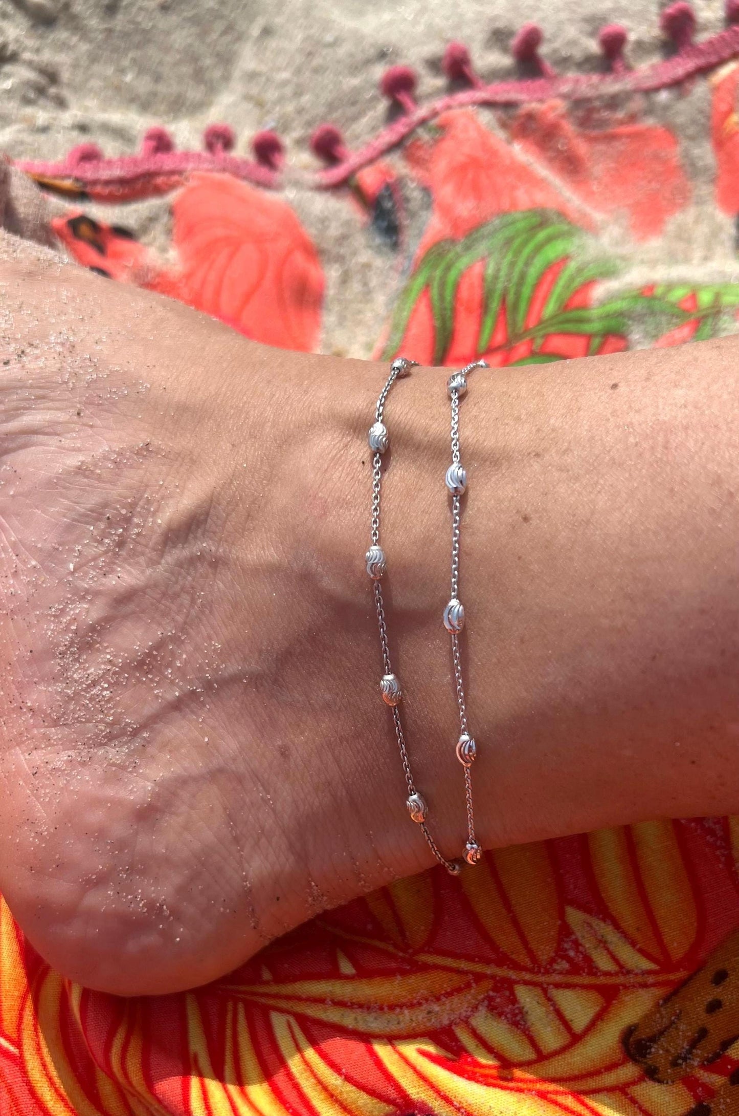 925 Sterling Silver anklet bracelet,delicate anklet bracelet,Sterling silver ball chain anklet,beaded anklet,silver anklet,dainty anklet