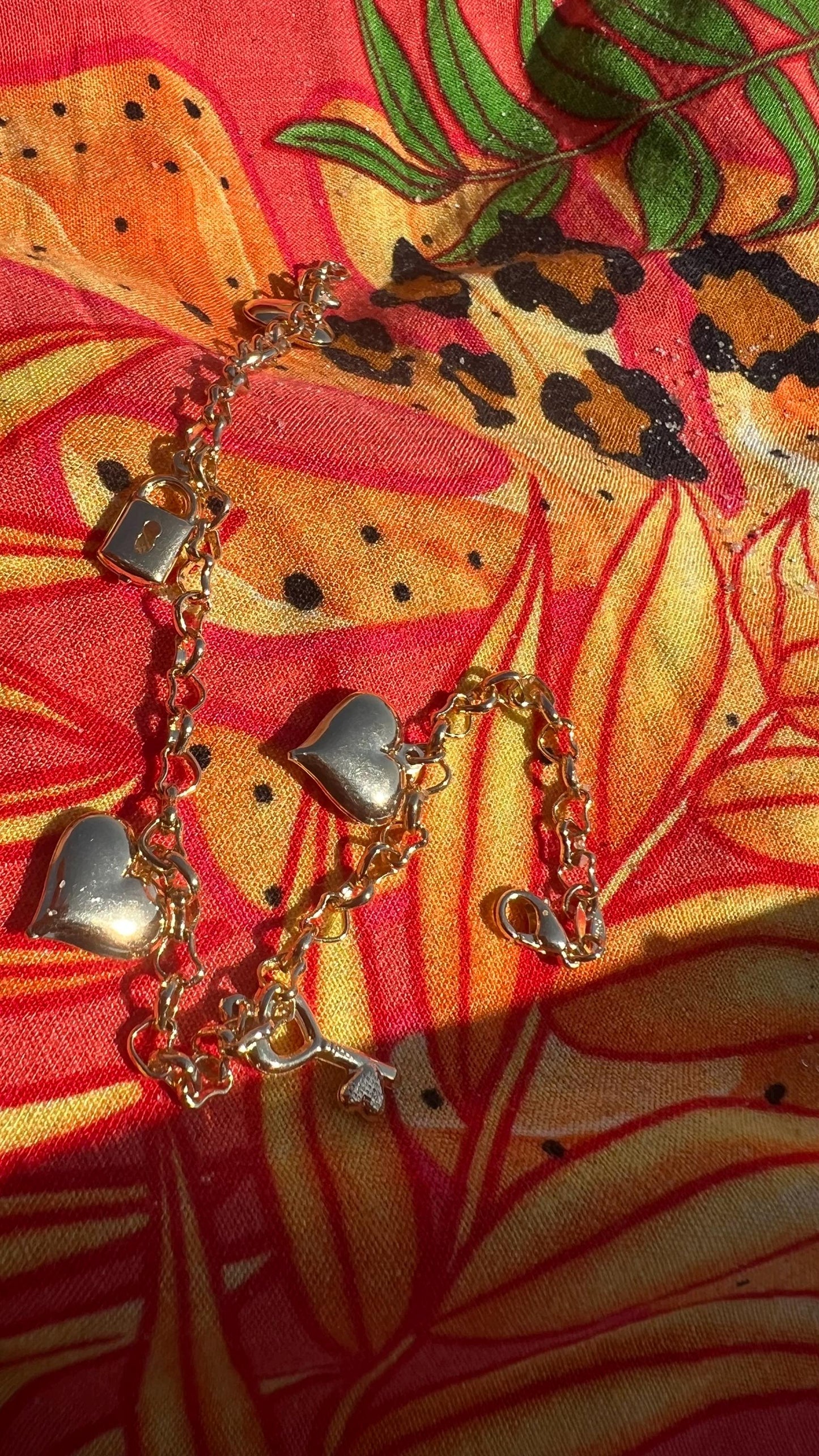 18K Gold Filled Charm Anklet: Summer Beach Foot Jewelry