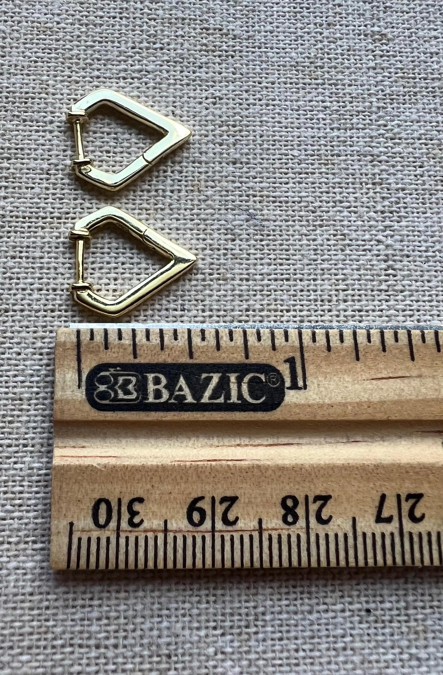 Gold Plated Triangle Hoop Earrings: Sterling Silver Huggies