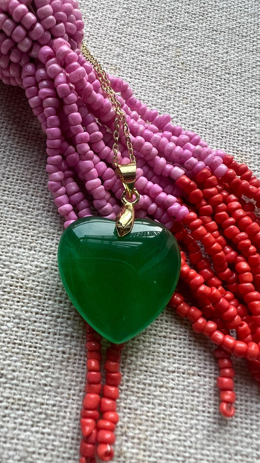 Jade Pendant Necklace spiritual jewelry green jade necklace heart shaped necklace Jade jewelry Love Jewelry,gift ideas for her