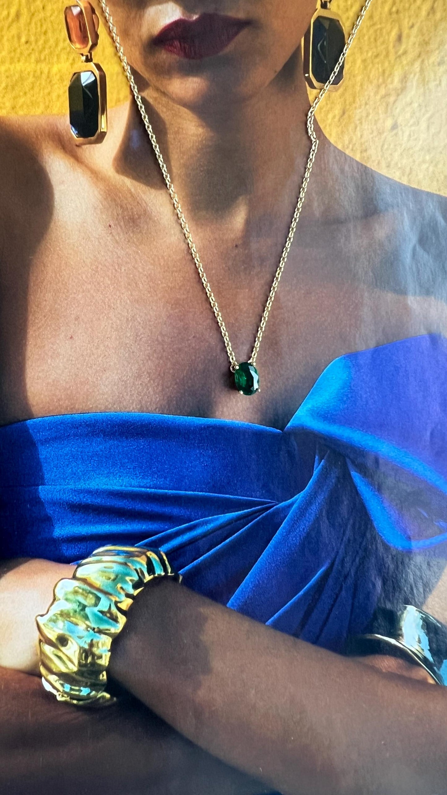 Solitaire Necklace Teardrop Emerald Necklace Dainty Layering Necklace May Birthstone Jewelry,Gift for her Women Gift Emerald gold necklace