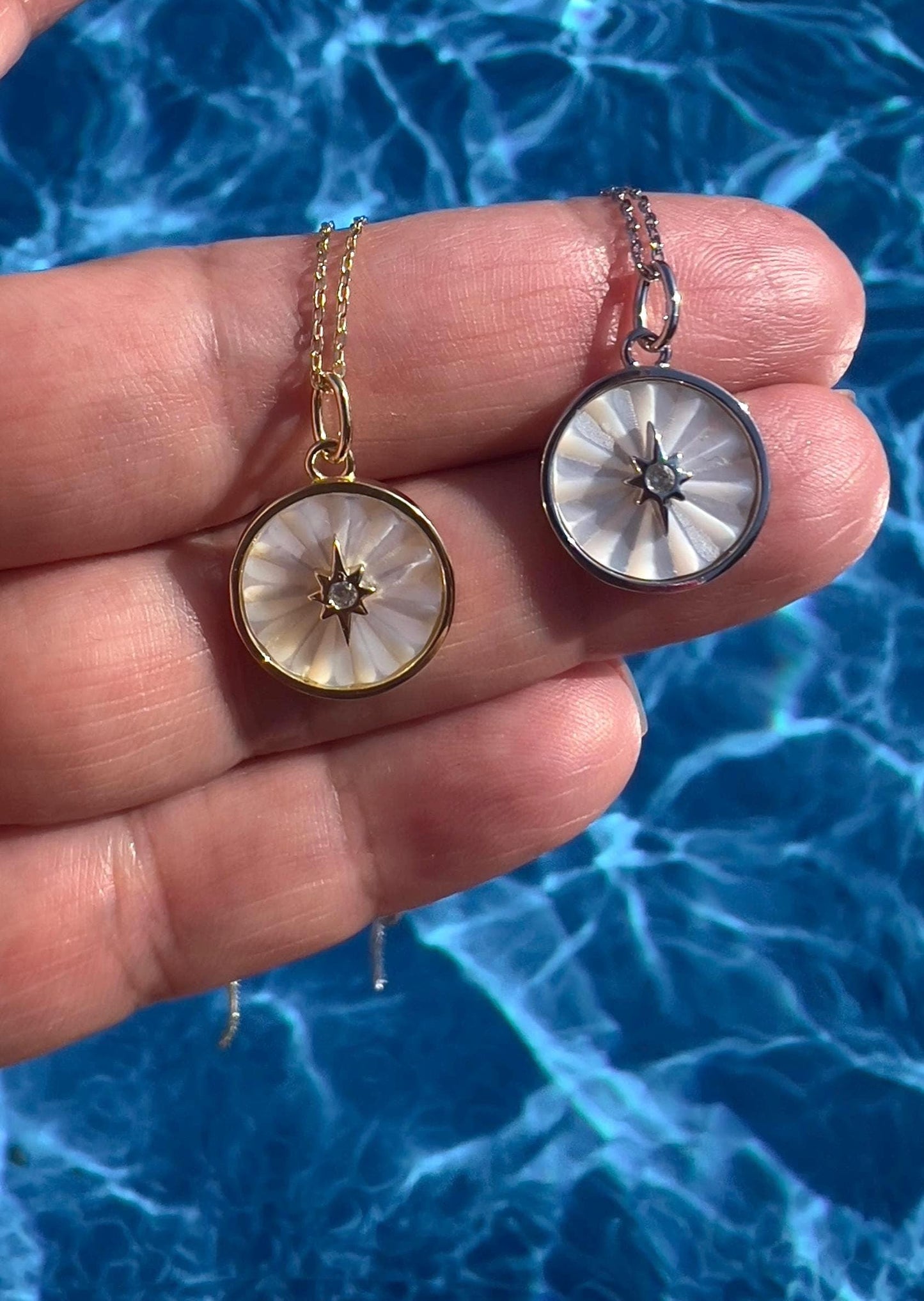 Gold North Star Necklace: 14K Plated Sterling Silver Celestial Pendant