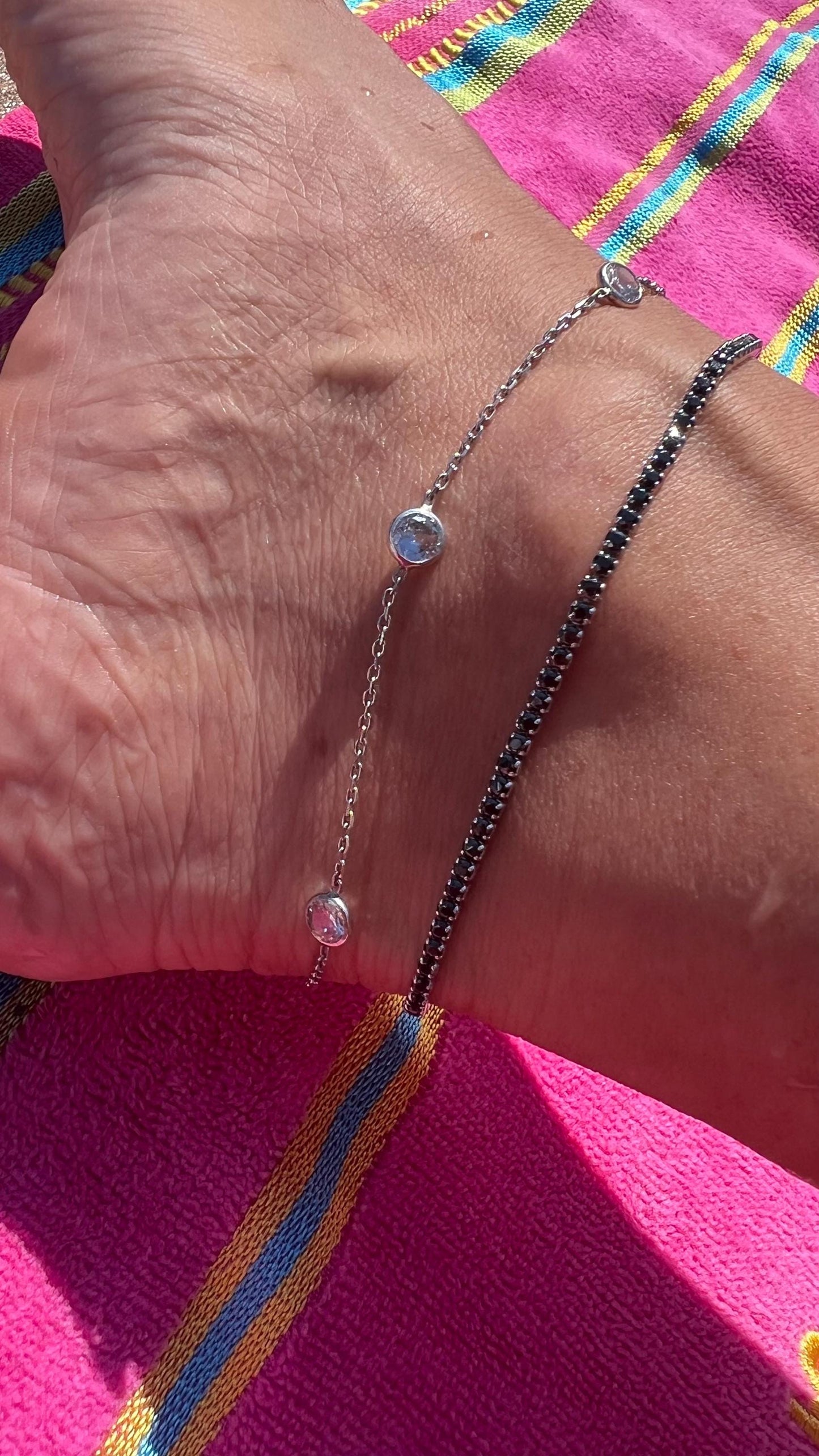 Sterling Silver Tennis Anklet: Dark Blue Cubic Zirconia Crystal Chain,Sapphire Anklet Bracelet,Silver Body Jewelry,Summer Jewelry for her
