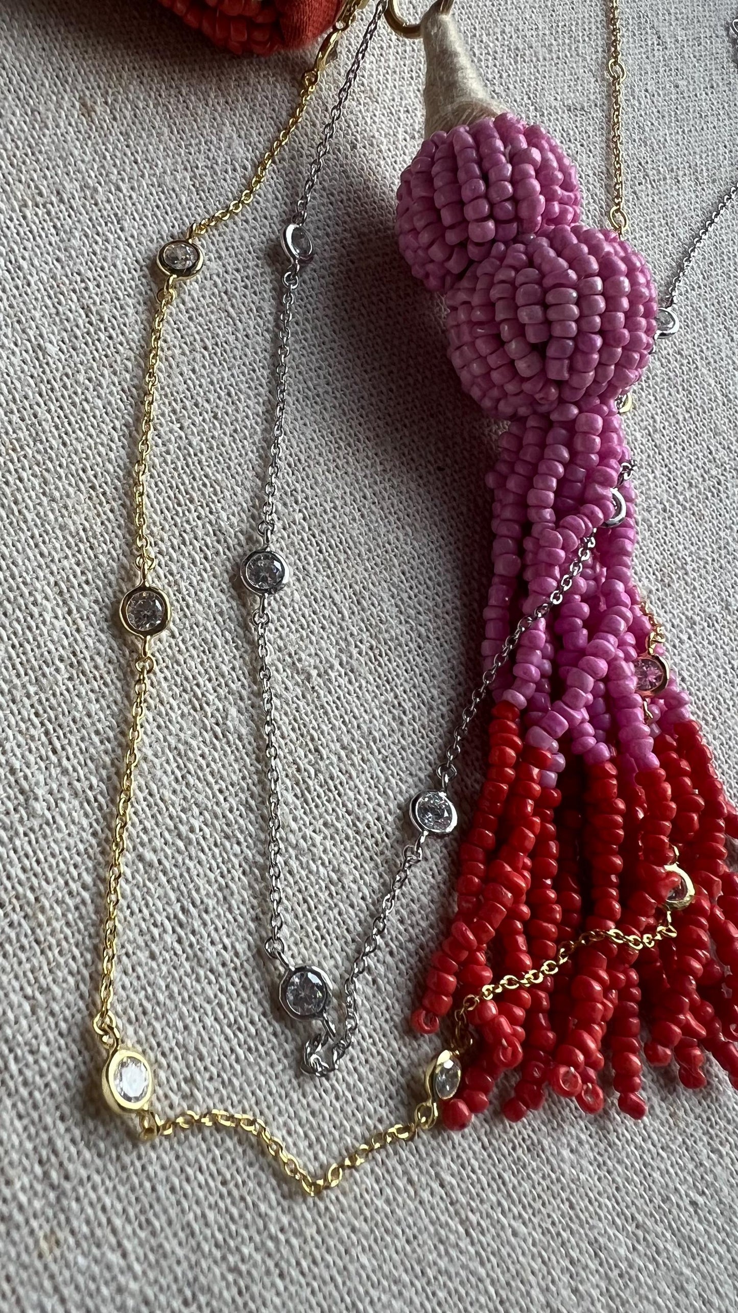 Gold Plated CZ Station Necklace: Dainty Layering Chain,Stackable Necklace,Minimalist Jewelry,Wedding