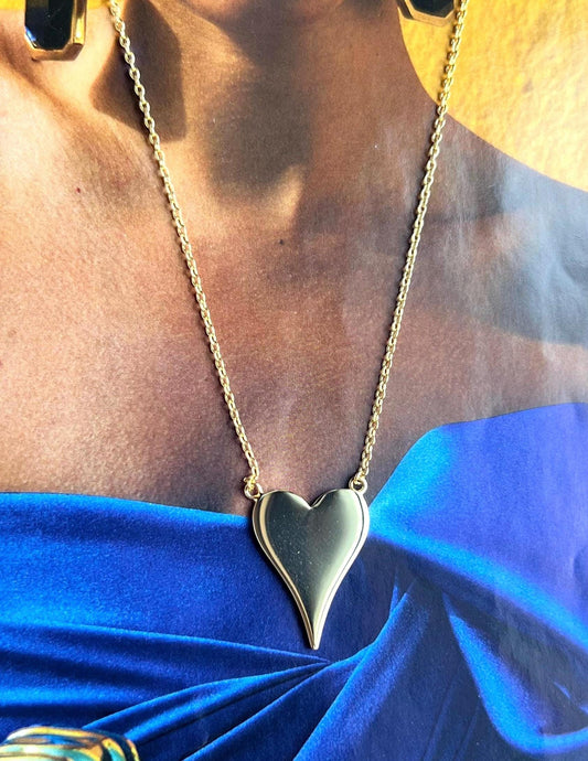 14K Gold Plated Heart Pendant Necklace: Elegant Love Jewelry