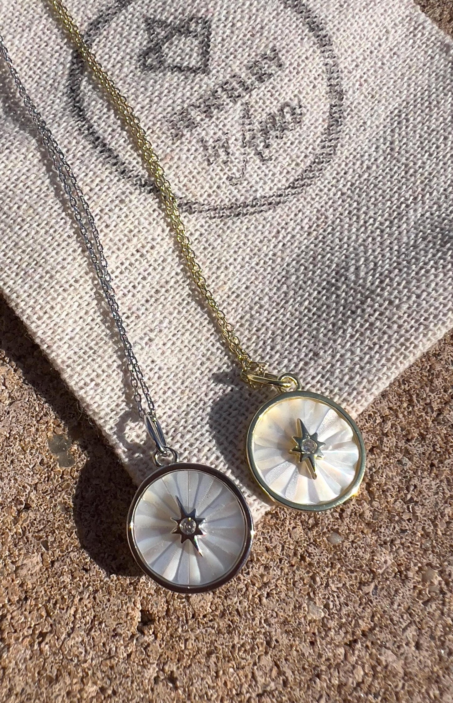 Gold North Star Necklace: 14K Plated Sterling Silver Celestial Pendant