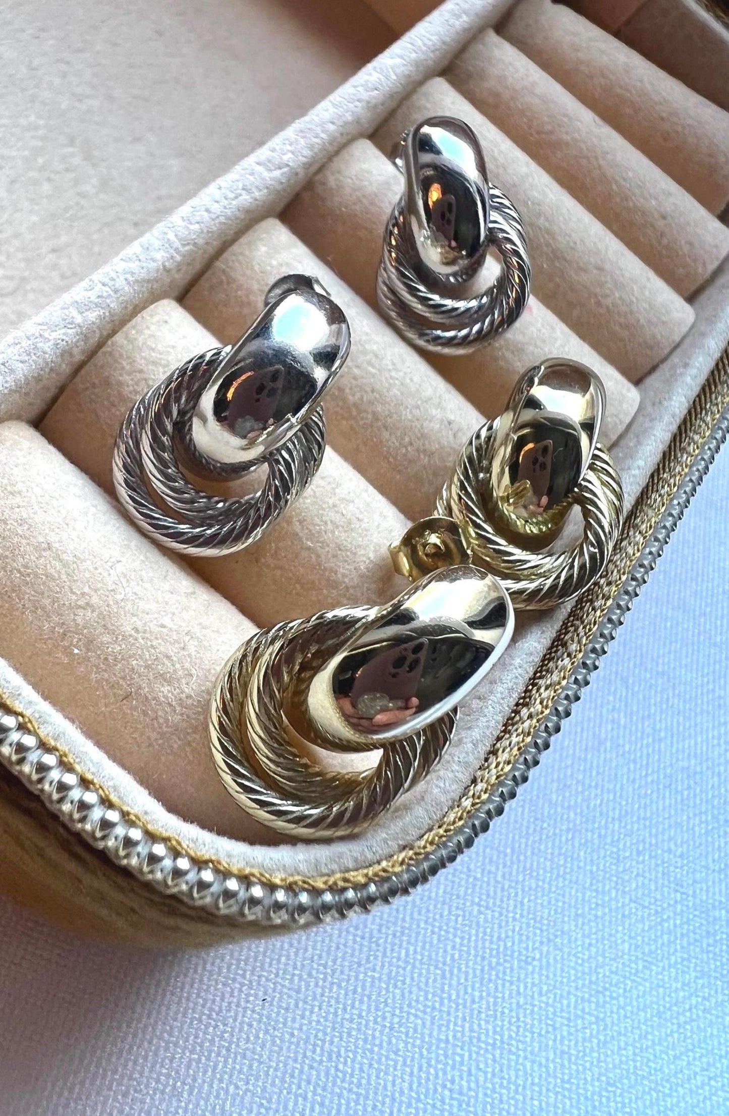 Sterling Silver Twist Drop Earrings: Chunky Trendy Jewelry