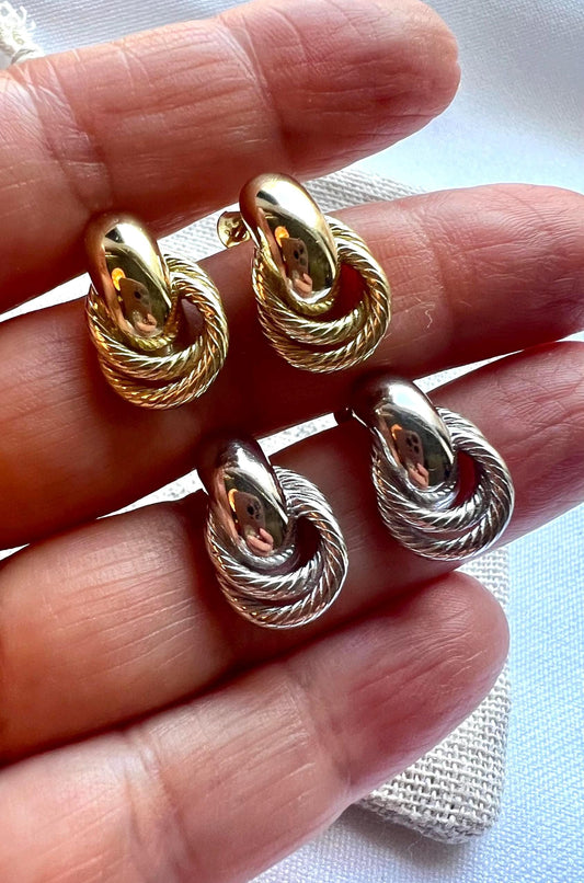 Sterling Silver Twist Drop Earrings: Chunky Trendy Jewelry