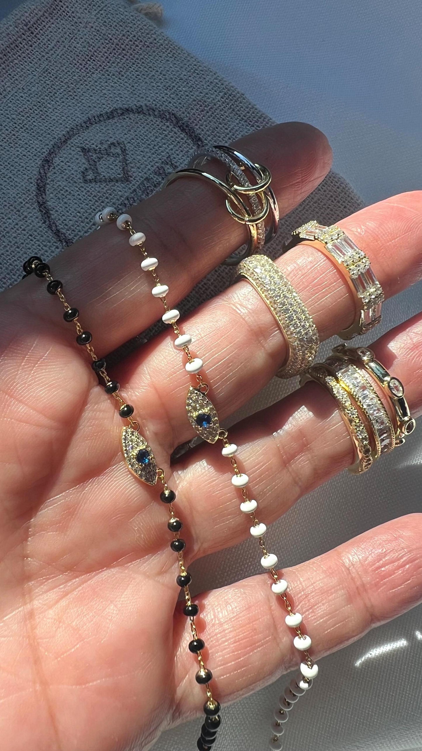 14 K Gold Plated Evil Eye Choker Necklace,Adjustable Beaded Dainty Necklace,Protection Jewelry,Layered Gold Choker for Women