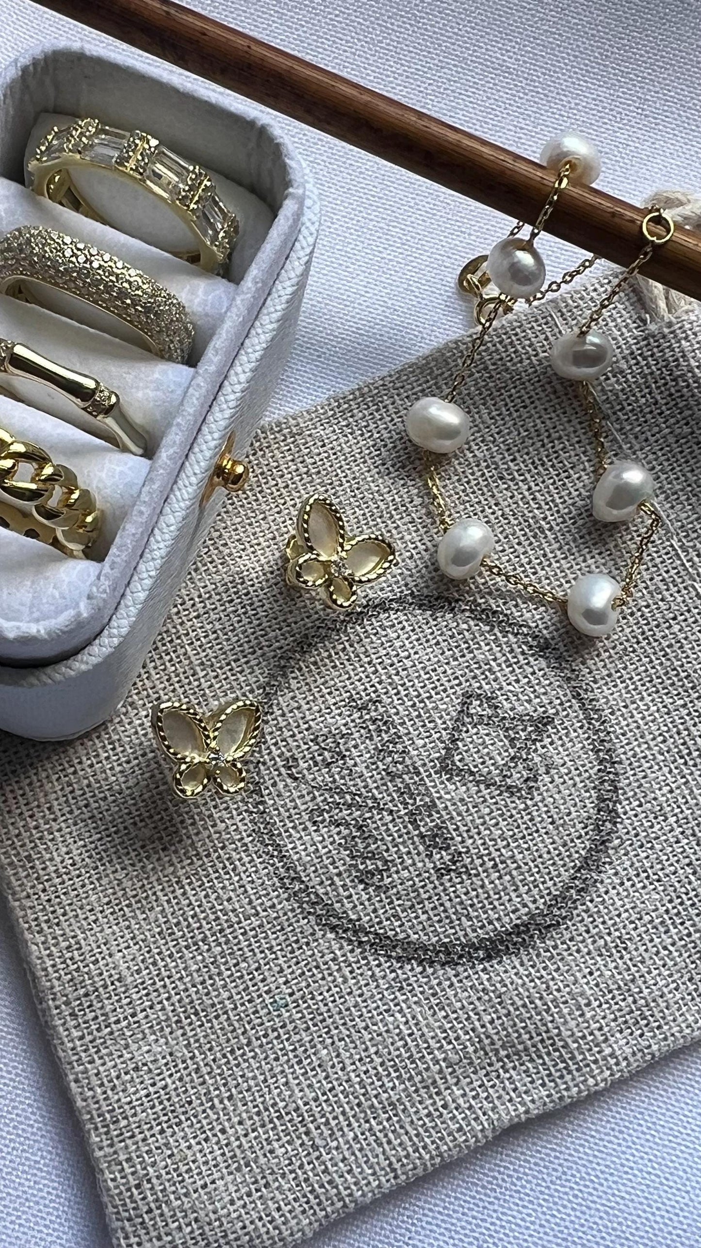 14K Gold Plated Butterfly Stud Earrings, Mother of Pearl, Dainty Jewelry