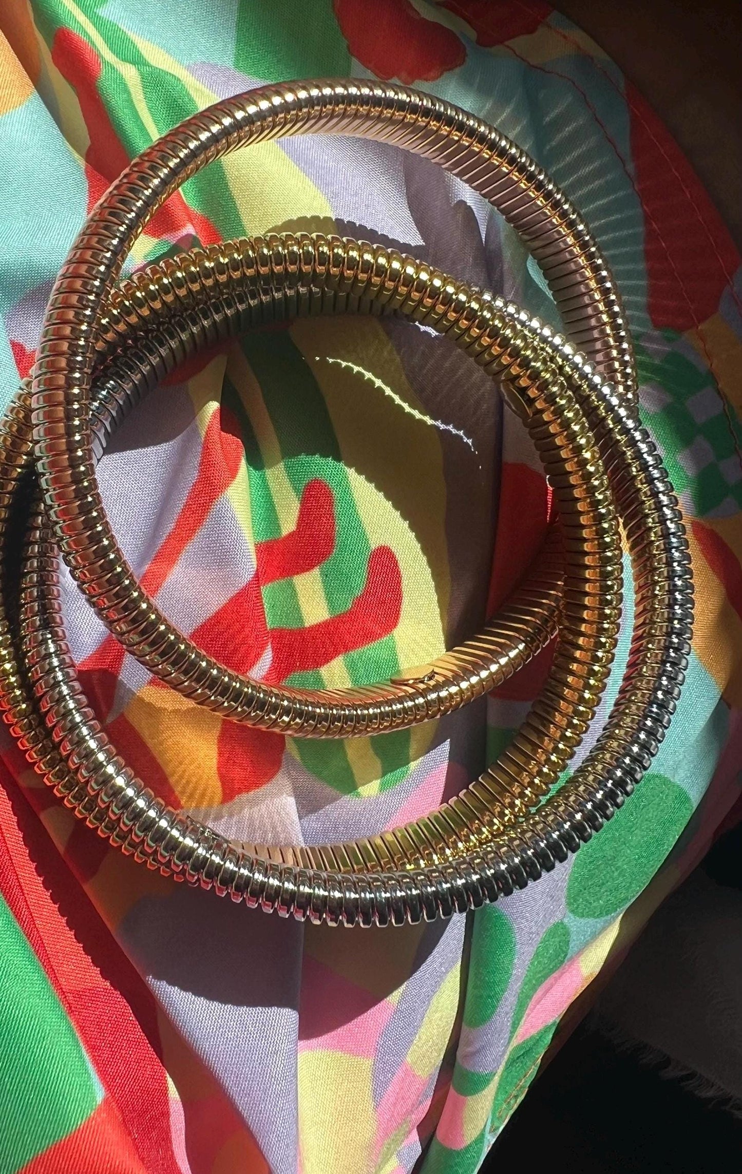 Triple Tubogas,Cobra Inspired Design,Thick Tubogas bracelet, Wide Bangle,Boho Chic jewelry