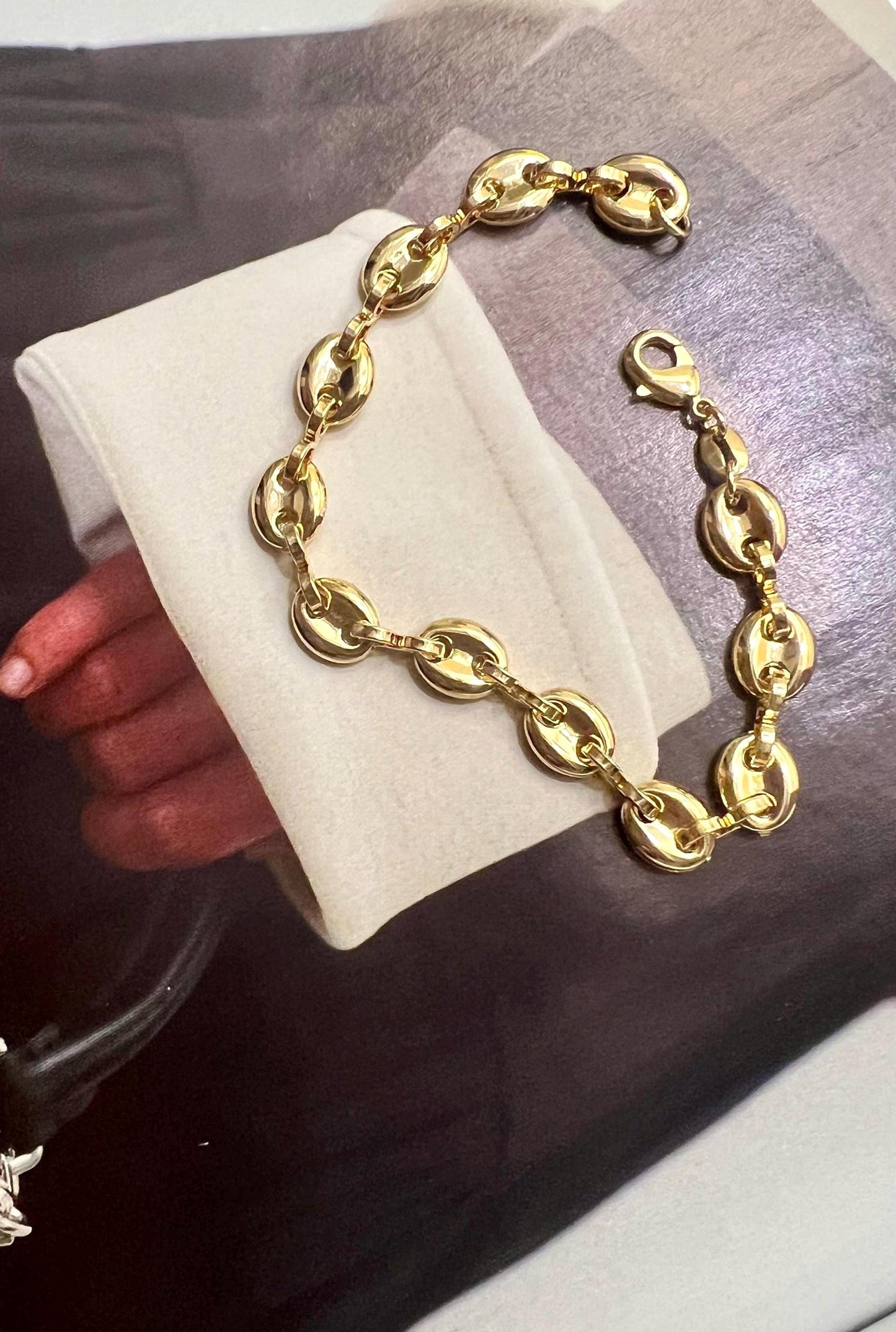 Puffy mariner bracelet,Mariner chain bracelet,mariner link bracelet, gold filled chunky bracelet,puffed mariner bracelet,everyday bracelet